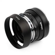 PERGEAR 35mm F1.6 Manual Focus Fixed Lens Compatible with Cameras Olympus and Panasonic Micro Four Thirds MFT M4/3 (Black)
