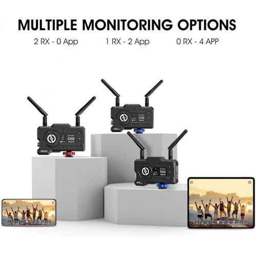  [아마존베스트]PERGEAR Hollyland Mars 400S 1080p HDMI SDI Transmission System 5G Wireless Image Transmission to 4 Devices in 400ft 0.1s Low Latency Support Android & iOS 3 Scene Modes, W Battery Kit (Tra