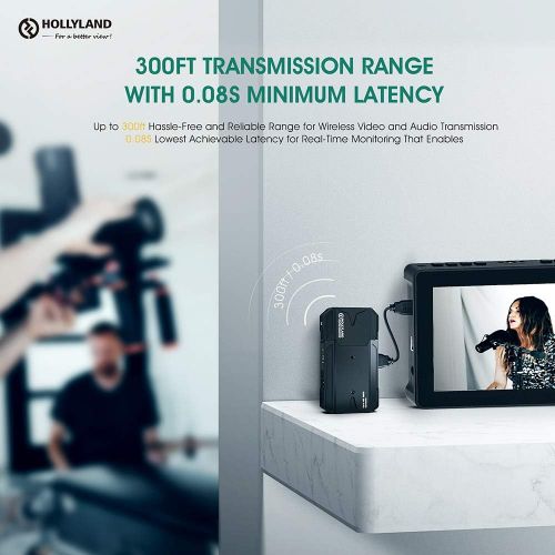  [아마존베스트]PERGEAR Hollyland Mars 300 Pro 1080p HDMI Transmission System 5G Wireless Video & Audio Transmission Built-in Antennas 300ft Transmission Range 80ms Latency APP Support Android & iOS (Tran