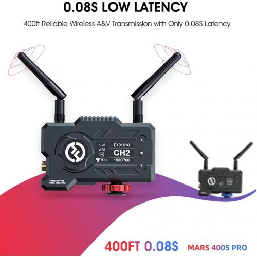  [아마존베스트]PERGEAR Hollyland Mars 400S Pro 1080p HDMI&SDI Transmission System 5G Wireless Video & Audio Transmission 400ft 80ms Latency APP Support Android & iOS Direct Video for Live Stream (Transmi