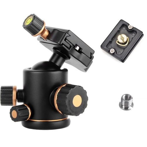  PERGEAR Pergear TH3 Pro Tripod Ball Head 8KG17.63lb Payload 360 Degree Fluid Rotation 3 Operation Knobs Achieve No Dead Angle Extra Quick Release Pate Screw Adapter