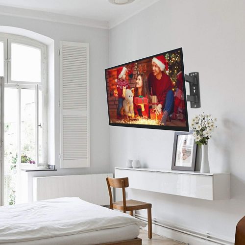  [아마존 핫딜]  [아마존핫딜]PERLESMITH Full Motion TV Wall Mount Bracket for 13-42 Inch TVs with Swivel & Extends 16 Inch - Wall Mount TV Bracket VESA 200x200 Fits TVs up to 77lbs - with HDMI Cable, Bubble Le