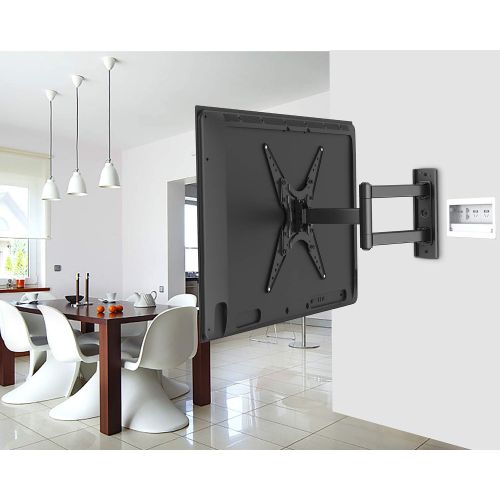  [아마존 핫딜] [아마존핫딜]PERLESMITH TV Wall Mount for Most 26-55 Inch TVs with Swivel & Extend 18.5 Inch - Wall Mount TV Bracket VESA 400x400 Fits LED, LCD, OLED Flat Screen TVs Up to 88 lbs - with HDMI Ca