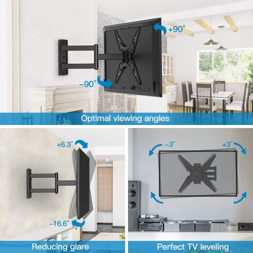  [아마존 핫딜] [아마존핫딜]PERLESMITH TV Wall Mount for Most 26-55 Inch TVs with Swivel & Extend 18.5 Inch - Wall Mount TV Bracket VESA 400x400 Fits LED, LCD, OLED Flat Screen TVs Up to 88 lbs - with HDMI Ca