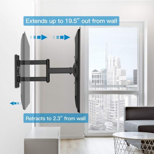  [아마존 핫딜] [아마존핫딜]PERLESMITH TV Wall Mount for Most 26-55 Inch TVs with Swivel & Extend 18.5 Inch - Wall Mount TV Bracket VESA 400x400 Fits LED, LCD, OLED Flat Screen TVs Up to 88 lbs - with HDMI Ca