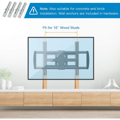  [아마존 핫딜] PERLESMITH Full Motion TV Wall Mount - Dual 6 Arms Articulating TV Mount for 37-70 Inch LED, LCD, Plasma TVs up to 132lbs VESA 600x400, Features Smooth Articulation, Swivel, Tilt -