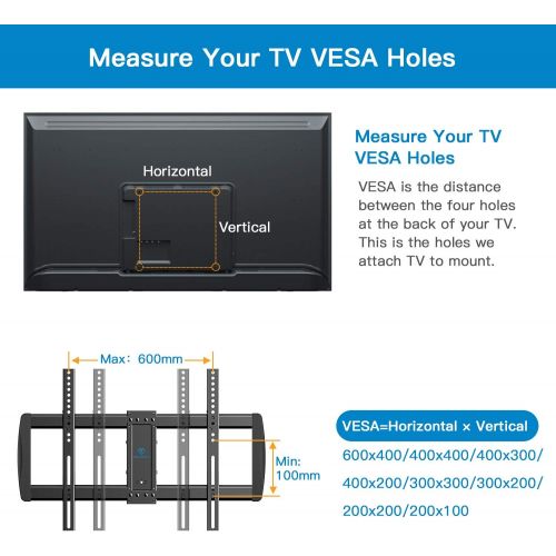  [아마존 핫딜] PERLESMITH Full Motion TV Wall Mount - Dual 6 Arms Articulating TV Mount for 37-70 Inch LED, LCD, Plasma TVs up to 132lbs VESA 600x400, Features Smooth Articulation, Swivel, Tilt -