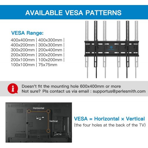  [아마존베스트]Tilting TV Wall Mount Bracket Low Profile for Most 23-55 Inch LED, LCD, OLED, Plasma Flat Screen TVs with VESA 400x400mm Weight up to 115lbs by PERLESMITH