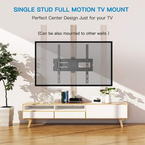  [아마존베스트]PERLESMITH TV Wall Mount Bracket Full Motion Single Articulating Arm for Most 32-55 Inch LED, LCD, OLED, Flat Screen, Plasma TVs with Tilt, Swivel and Rotation up to 110lbs VESA 40