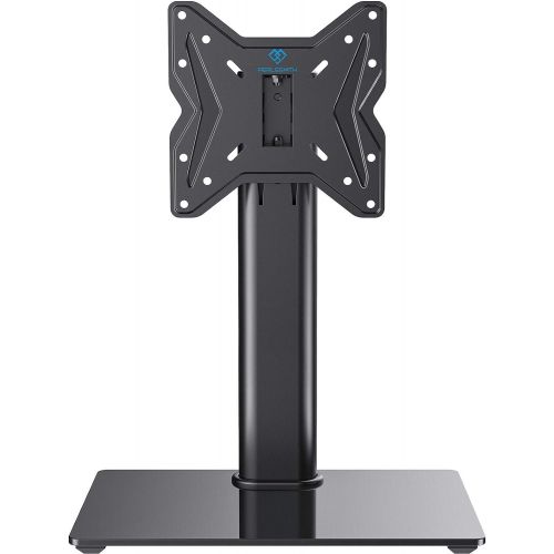  [아마존베스트]PERLESMITH Swivel Universal TV Stand/Base - Table Top TV Stand for 19-39 inch LCD LED TVs/Monitor/PC - Height Adjustable TV Mount Stand with Tempered Glass Base, VESA 200x200mm