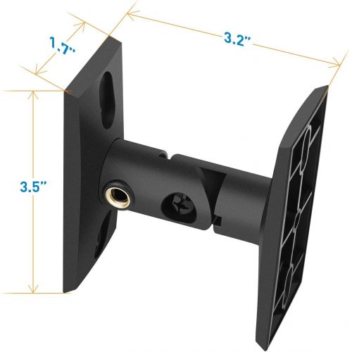  PERLESMITH Speaker Mounts - Universal Satellite Speaker Wall Brackets, 5 Pack - Adjustable Tilt and Swivel for Large Surround Sound Speakers - for Walls and Ceilings - Holds up to