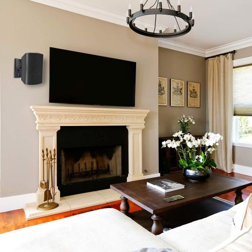  PERLESMITH Speaker Mounts - Universal Satellite Speaker Wall Brackets, 5 Pack - Adjustable Tilt and Swivel for Large Surround Sound Speakers - for Walls and Ceilings - Holds up to