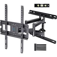 PERLESMITH TV Wall Mount Full Motion for 32-55 Inch Flat Curved Screen TVs, TV Mount with Swivels Tilts Extension Dual Articulating Bracket Arms Supports TV up to 99 lbs Max VESA 4