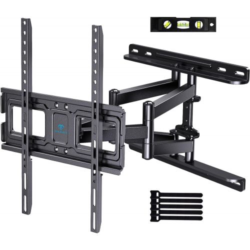  PERLESMITH TV Wall Mount Full Motion for 32-55 Inch Flat Curved Screen TVs, TV Mount with Swivels Tilts Extension Dual Articulating Bracket Arms Supports TV up to 99 lbs Max VESA 4