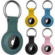 [5 Pack] Protective Case for AirTag 2021, PESTON Silicone Airtag Holder with Anti-Lost Keychain, Finder Items for Dogs Keys Backpacks (Multi-Color)