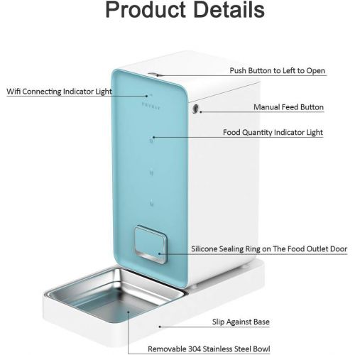  [아마존 핫딜] [아마존핫딜]PETKIT Automatic Pet Feeder Food Dispenser for Dog Cat, Cat Feeder Dog Feeder Wi-Fi Enabled App for Android, iOS and Compatible with Alexa, Timer Programmable, Portion Control