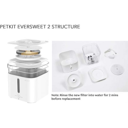  [아마존핫딜][아마존 핫딜] PETKIT EVERSWEET Cat Water Fountain, 68oz/2L Automatic Pet Water Fountain, Quiet Auto Power-Off Drinking Water Fountain for Cats Dogs with 4 Foam Filters, Smart Mode LED Light, Red