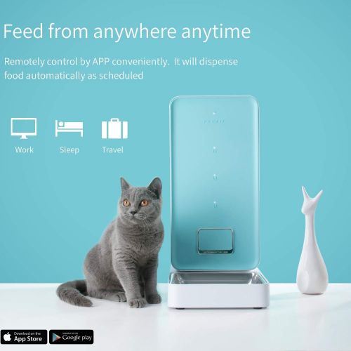  [아마존 핫딜] PETKIT Automatic Cat Feeder Pet Feeder, Smart Feed Pet Food Dispenser, Wi-Fi Enabled Dog Feeder, App for iOS Android, Work with Alexa, Portion Control, Distribution Alarm, Fresh Lo