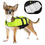 PETLESO Dog Saver Life Jacket, Inflatable Adjustable Dog Life Jacket for Swimming Surfing Boating Dog Jacket, Green