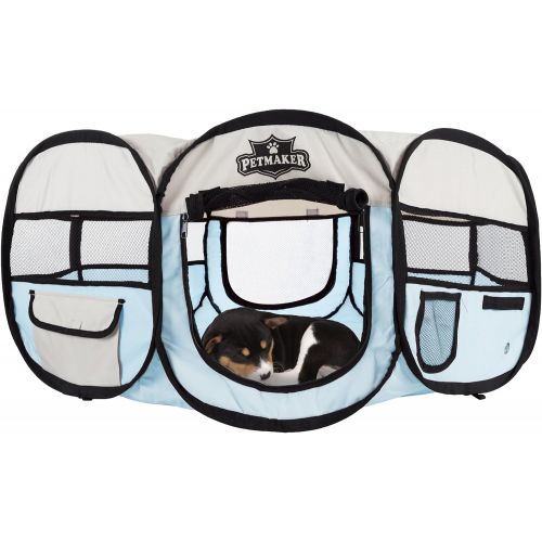  PETMAKER Portable Pop Up Pet Play Pen with Carrying Bag