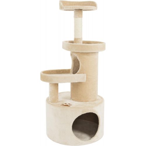  PETMAKER Cat Tree Condo with Tunnel 4 Tier with Scratching Post, 43, Tan