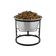 Stainless Steel Elevated Pet Bowl with Stand for Dogs and Cats-Raised Feeder for Food/Water With Removeable Dishwasher Safe Dish- 40 Oz By PETMAKER