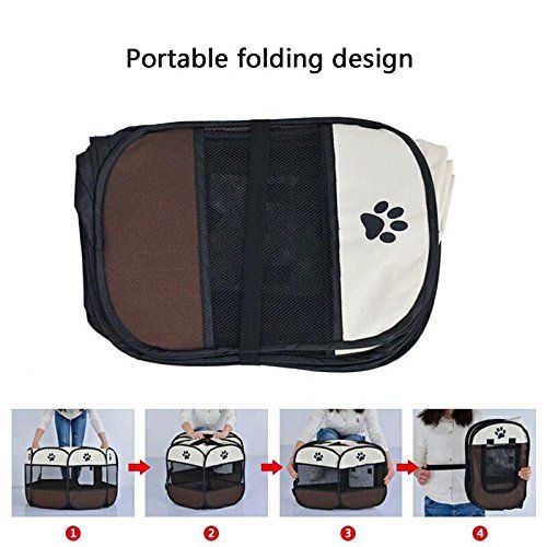  PETVANTAGE Pet PlayPen, Portable Foldable Folding Pet Carrier Tent Fabric House Playpen Crate Cage Kennel Tent Outdoor Indoor Fence For Dogs Cats …