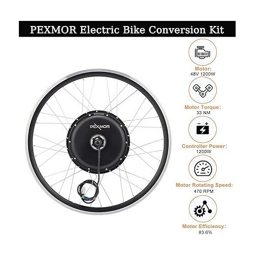  PEXMOR Electric Bike Conversion Kit, 48V 1200W 26