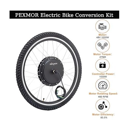  PEXMOR Electric Bike Conversion Kit, 48V 1000W /1500W 26