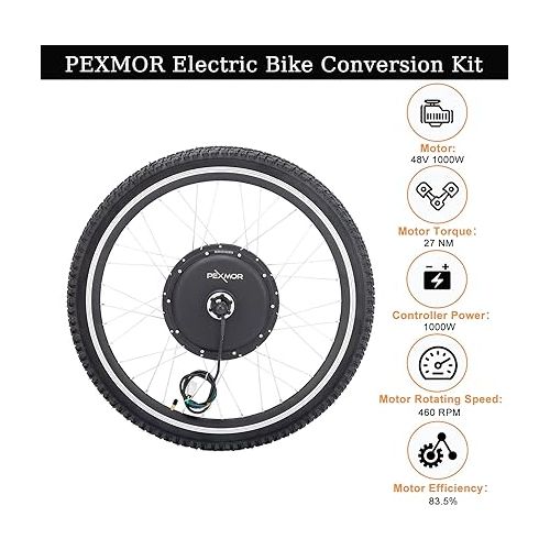  PEXMOR Electric Bike Conversion Kit, 48V 1500W/1000W 26