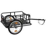 PEXMOR Foldable Bike Cargo Trailer with Universal Bike Hitch, Bicycle Wagon Trailer with 16