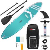 PEXMOR Inflatable Stand Up Paddle Boards for Fishing Yoga Paddle Boarding with SUP Accessories & Carrying Storage Bag Surf Control, Non-Slip Deck, Metal D Rings Youth & Adult 10.5' X 32