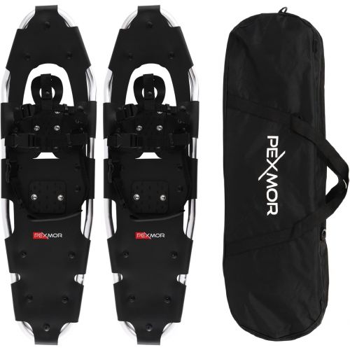  [아마존베스트]PEXMOR 21/25/28/30 Snowshoes for Men Women Youth, Lightweight Aluminum Terrain Snow Shoes with Adjustable Nylon Bindings & Carrying Tote Bag for Hiking Climbing