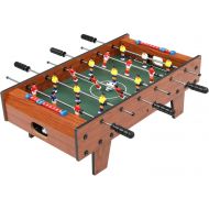 PEXMOR 27-Inch Tabletop Foosball Table with 2 Balls, 2 Manual Scorers, Mini Sized Wooden Soccer Game Table for Indoor, Outdoor