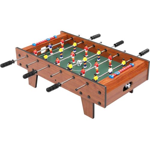  PEXMOR 27-Inch Tabletop Foosball Table with 2 Balls, 2 Manual Scorers, Mini Sized Wooden Soccer Game Table for Indoor, Outdoor