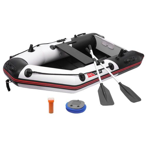  PEXMOR 1 Person 7.5FT Inflatable Dinghy Boat Fishing Tender Rafting Water Sports(Black Grey)