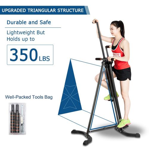  PEXMOR Upgraded Vertical Climber, Folding Climbing Machine for Home Gym Fitness, Stepper Climber Exercise Machine, Adjustable Height with LCD Display 2.0