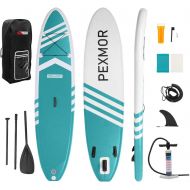 PEXMOR Inflatable Stand Up Paddle Board for Fishing Yoga Paddle Boarding with Premium SUP Accessories & Carry Bag, Surf Control, Non-Slip Deck | Youth & Adult Standing Boat 106 X 3