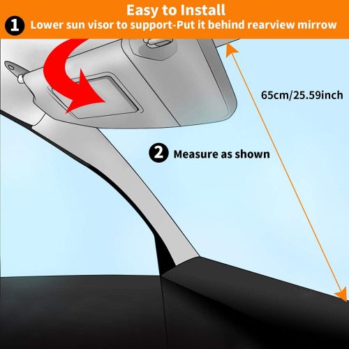  PEYOU Car Windshield Sun Shade + Bonus 2 PACK Car Side/Rear Window Sun Shade－Protect Your Car from Heat and Damage－Reflective Coating－Foldable Sunshade－Keep Your Car Cooler (Standa