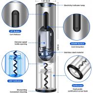 PFCKE Electric Wine Bottle Opener Stainless Steel USB Rechargeable Cordless Auto Corkscrew Wine Opener with Foil Cutter For Home Bar Family Gatherings