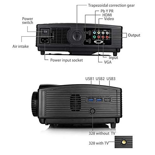 PFERDEKI Mini Projector 4500 Lumens Portable Business Projector Full HD Office Video Projector with 1080P Support, Compatible with HDMI, USB, VGA, AV, Laptop for PC Smartphone Comp