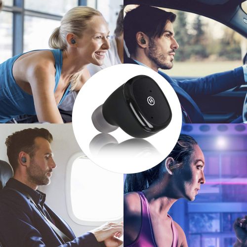  Wireless Bluetooth Earbuds,PFERDEKI Professional HiFi Stereo 2.4G Bluetooth 5.0 On-Ear Headset Magneto Charging Noise Cancelling Mini Earphones,Waterproof (Binaural Call)