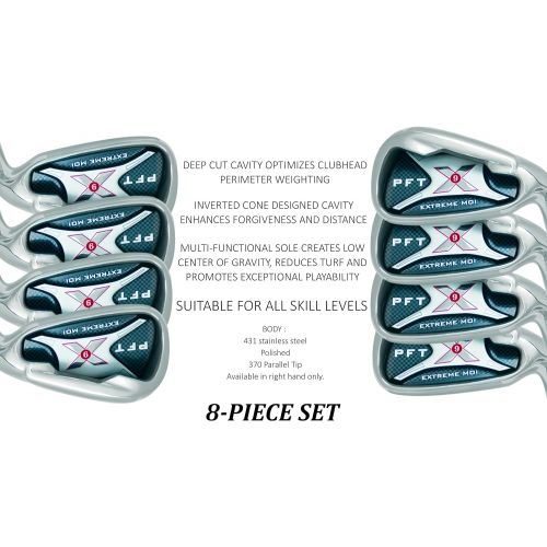  PFT X9 High Moi Extreme 9 Iron Set Golf Clubs Custom Made Right Hand Regular R Flex Steel Shafts Complete Mens Irons Ultra Forgiving OS Oversized Wide Sole Ibrid Club