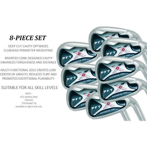  PFT X9 High Moi Extreme 9 Iron Set Golf Clubs Custom Made Right Hand Regular R Flex Steel Shafts Complete Mens Irons Ultra Forgiving OS Oversized Wide Sole Ibrid Club