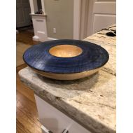 /PFWoodturningCo Blue Rim Bowl