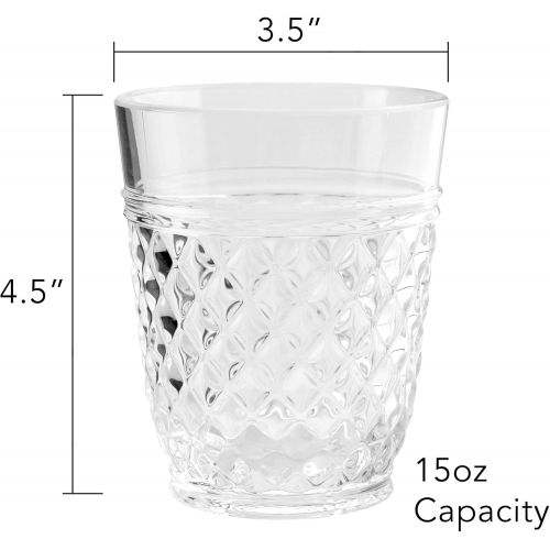  [아마존베스트]PG Drinkware Collection-Premium Quality Super Clear Acrylic 14oz Plastic Water Tumblers - Set 4