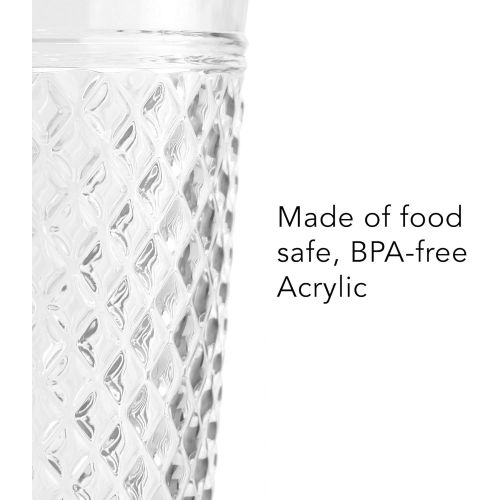 [아마존베스트]PG Drinkware Collection-Premium Quality Super Clear Acrylic 14oz Plastic Water Tumblers - Set 4