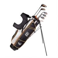 Left Handed PGA TOUR JR Orange 10 Piece Set - New Bag, Half Mallet Putter, Driver, Hydrid, 2 Headcovers, 7 Iron, 9 Iron, Wedge, Stand Bag, Cover
