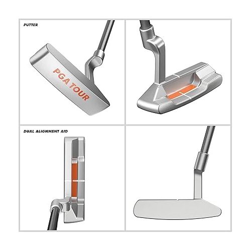  PGA Tour G1 Series Orange Kids Golf Club Set| Golf Clubs and Sets for Height 5'2