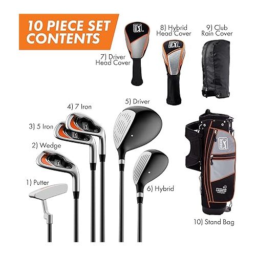  PGA Tour G1 Series Orange Kids Golf Club Set| Golf Clubs and Sets for Height 5'2